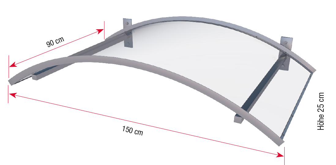 Bogenvordach LED bemaßt