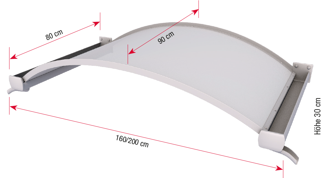 Ovalbogenvordach OVB bemaßt