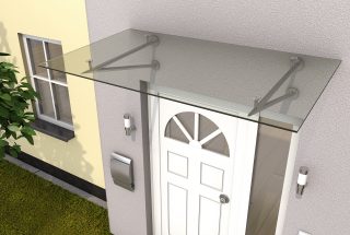 Vordach Haustür Pultvordach Überdachung transparent Haustürvordach PC Bogendach