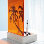 Schreibbox mit Acrylglas farbig orange